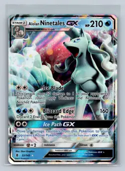 Alolan Ninetales GX 22/145 Holo Ultra Rare Guardians Rising Pokemon Near Mint - Image 1