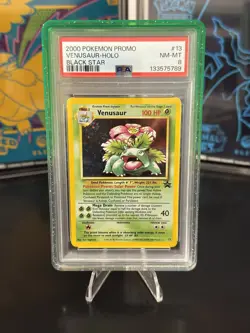 2000 POKEMON PROMO BLACK STAR #13 VENUSAUR-HOLO PSA 8 SWIRL + GUARD INCLUDED - Image 1