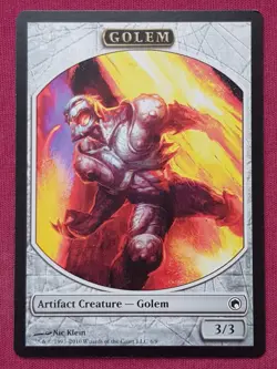 Magic The Gathering SCARS OF MIRRODIN GOLEM token card MTG - Image 1