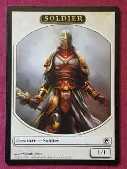 Magic The Gathering SCARS OF MIRRODIN SOLDIER TOKEN card MTG - Image 1