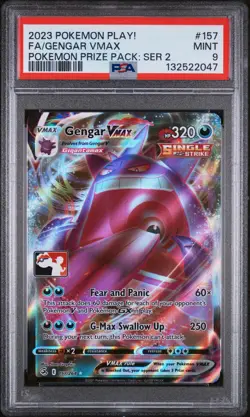 2023 POKEMON PLAY! POKEMON PRIZE PACK: SERIES 2 #157 FULL ART/GENGAR VMAX PSA 9 - Image 1