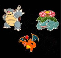 Pokemon Starter Pins Charizard Venusaur Blastoise Enamel Pin Variation - Image 1