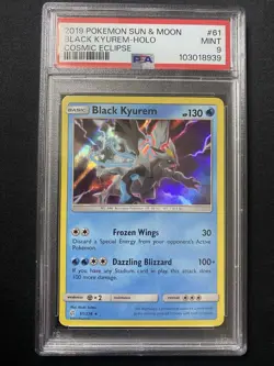 2019 Pokemon Sun & Moon Cosmic Eclipse Black Kyurem Holo #61/236 PSA 9 - Image 1