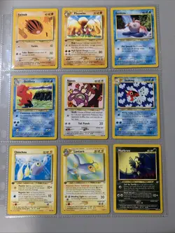 Pokemon TCG 1st Edition Neo Revelation Non Holo Rare Binder Page Lot - WOTC VTG - Image 1