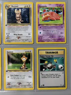 Pokemon TCG 1st Edition Neo Genesis Non Holo Rare Binder Page Lot - WOTC VTG - Image 4