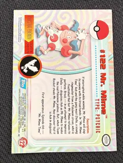 2000 Pokemon Topps Mr. Mime #122 – Series 3 – Blue Logo – TV Animation Ed - NM - Image 2