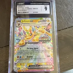 Jolteon ex 030/131 CGC 9 Surprise Box Prismatic Evolutions Holo Stamped Pokemon - Image 1