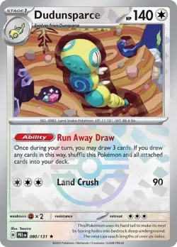 Pokemon TCG Dudunsparce 080/131 Pokeball Holo Prismatic Evolution NM - Image 1