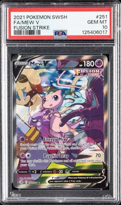 The Pokemon Company 2021 Fusion Strike Mew V 251/264 Full Art Holo PSA 10 - Image 2