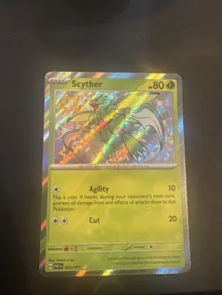 Pokemon Card Scyther 095/091 Shiny Holo Rare SV Paldean Fates - Image 1