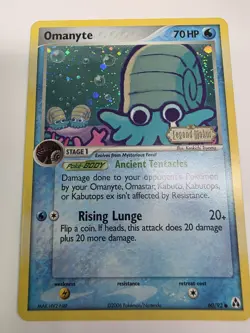Omanyte 60/92 Legend Maker Reverse Holo Stamped 2006 Nintendo Pokemon Card - Image 2