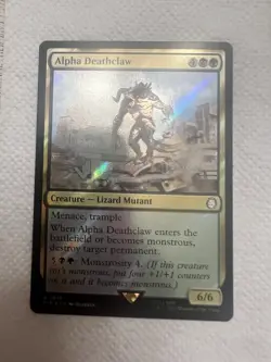 Alpha Deathclaw Universes Beyond Fallout Surge Foil Rare Black Green 0619 NM - Image 2