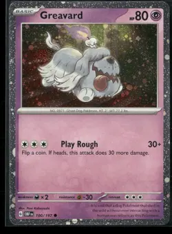 Pokemon - Greavard 100/197 Cosmos Holo NM SWIRL - Image 1