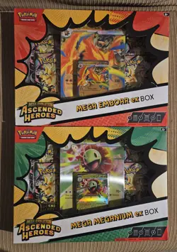 Pokemon TCG: Ascended Heroes - Mega Meganium ex + Emboar ex New & Sealed Lot - Image 1
