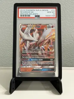 2018 POKEMON SUN & MOON DRAGON MAJESTY #11 RESHIRAM GX PSA 10 - Image 1