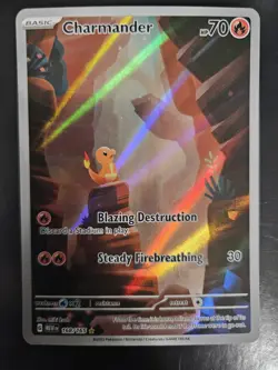 Pokemon Charmander 168/165 Holo, Scarlet & Violet 151, Illus Rare, 70 HP - Image 1