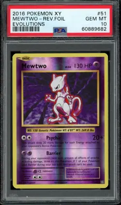 2016 Pokemon XY Evolutions Mewtwo Reverse Foil Holo Rare #51 eBay 1/1 PSA 10 Low - Image 1