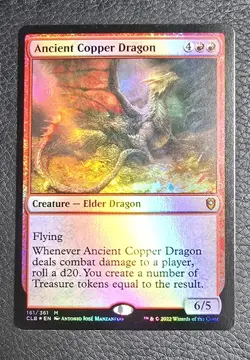 MTG English Ancient Copper Dragon NM Foil Magic Commander Legends Battle - Image 1