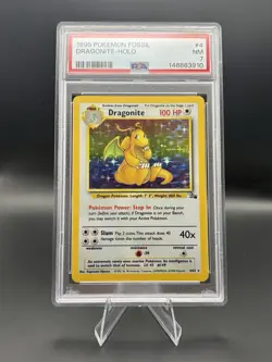 Pokemon TCG Dragonite Fossil Holo Rare PSA 7 4/62 1999 English Unlimited - Image 1