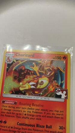 Pokemon Charizard 14/181 Team Up Cosmos Holo Swirl Play! Stamp Library Club NM - Image 2