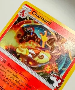 Pokemon Charizard 14/181 Team Up Cosmos Holo Swirl Play! Stamp Library Club NM - Image 3