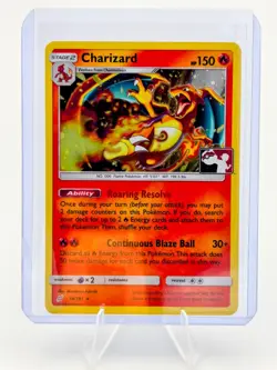 Pokemon Charizard 14/181 Team Up Cosmos Holo Swirl Play! Stamp Library Club NM - Image 4