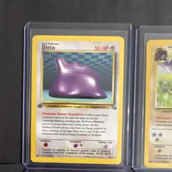 Pokemon TCG Fossil Lot Ditto Aerodactyl Muk 2 Lapras Hitmonlee 6 Cards - Image 2