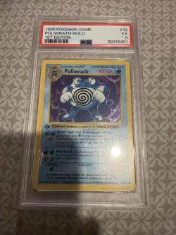 Pokemon Poliwrath 13/102 Base Set Shadowless 1st Edition Holo Rare PSA 5 - Image 1