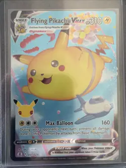 Pokemon TCG Flying Pikachu VMAX Holo Card 007/025 Celebrations Chase Ultra Rare - Image 1