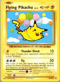 Pokemon TCG Flying Pikachu 110/108 Evolutions LP - Image 1