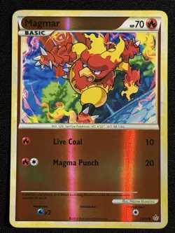 Pokemon TCG Unleashed Magmar 52/95 Reverse Holo - Image 1