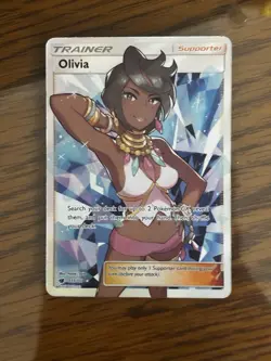 Pokemon TCG Olivia Full Art Holo Ultra Rare SM Crimson Invasion 111/111 - Image 1