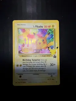 Birthday Pikachu 24 Celebrations NM 25th Anniversary Black Star Promo Pokemon - Image 1