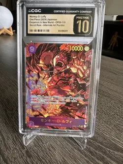 2024 OP09-119 Monkey D. Luffy SEC Alt Art Emperors New World CGC 10 Pristine 🔥 - Image 1