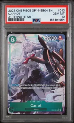 2026 ONE PIECE OP14-EB04 EN #013 CARROT ALTERNATE ART PSA 10 (Q954 - Image 1