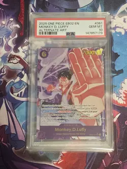 One Piece EB02-061 SEC Alt Art Monkey D Luffy PSA10 English - Image 1