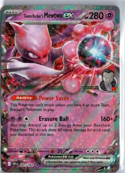 Team Rocket's Mewtwo EX 081/182 - Holo Rare - DRI - Pokemon Card LP - Image 1
