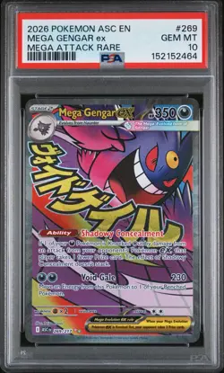 PSA 10 Mega Gengar Ex Mega Attack Rare 269/217 Ascended Heroes Pokemon Card - Image 1