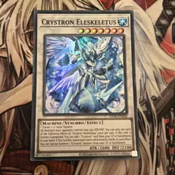 YUGIOH CRYSTRON ELESKELETUS SUPER RARE OP30-EN008 NEAR MINT - Image 1