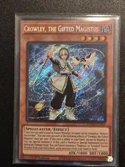 Yugioh! Crowley, the Gifted Magistus BLMM-EN044 Secret Rare 1st Edition - Image 1
