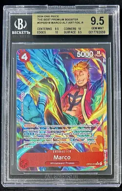 BGS 9.5 One Piece OP02-018 R* Marco Alt Art Foil - English - PRB01 - Graded - Image 1