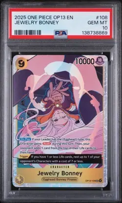 LOT OF 3x 2025 ONE PIECE OP13 CARRYING WILL JEWELRY BONNEY OP13-108 PSA 10 - Image 1