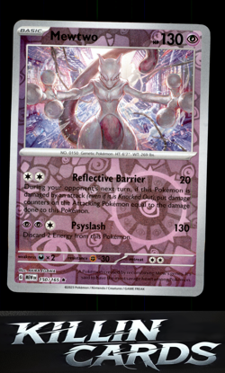 Reverse Holofoil Mewtwo 150/165 Pokemon Rare SV: Scarlet & Violet 151 Card NM - Image 1