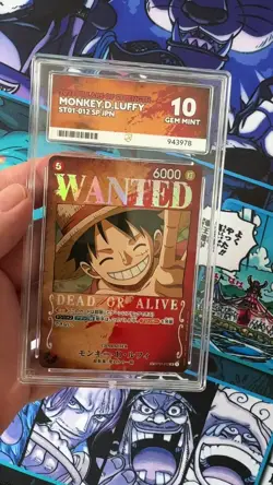 Monkey D. Luffy Wanted ST01-012 OP03 SP One Piece Card Japanese ACE 10 Perfect - Image 2