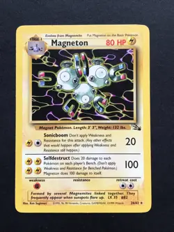 Magneton 26/62 Fossil Rare - Vintage Pokemon Card WOTC 1999 - Played - Image 1