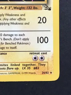 Magneton 26/62 Fossil Rare - Vintage Pokemon Card WOTC 1999 - Played - Image 4