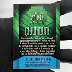Marvel Card Iron Man 3 of 12 Chromium Flair 1995 Fleer Upper Deck [NM] - Image 3