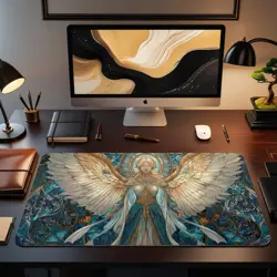 MTG Playmat | Stained Glass Angel Themed Playmat | Unofficial MTG Playmat - Image 2