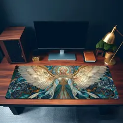 MTG Playmat | Stained Glass Angel Themed Playmat | Unofficial MTG Playmat - Image 3
