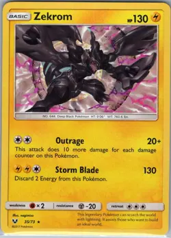 Zekrom 35/73 Holo Shining Legends - Pokemon Card - NM - Image 1